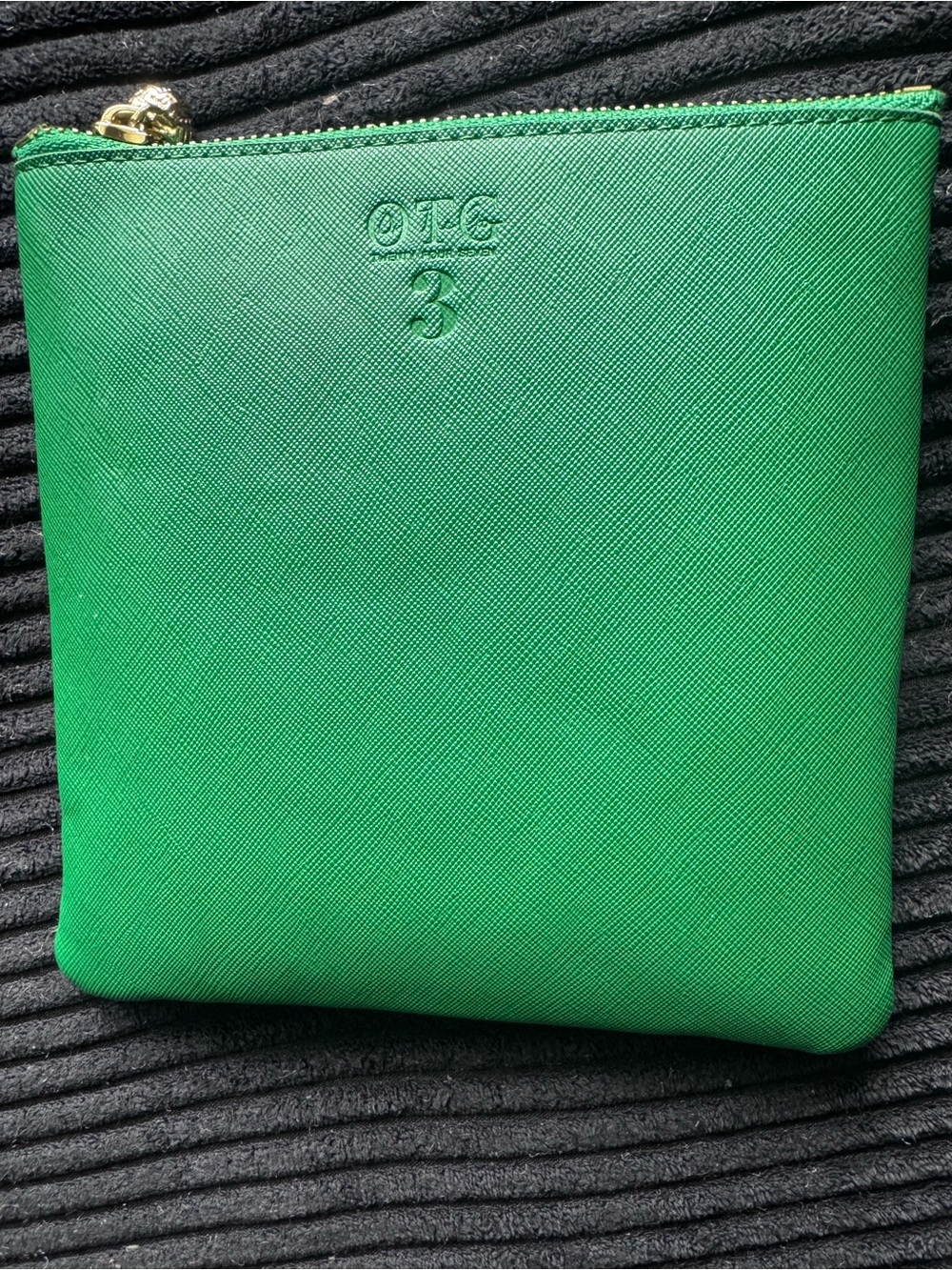 green #3 washable vegan leather pouch from OTG247